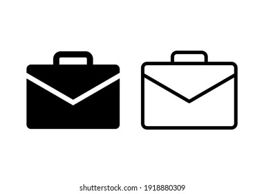 Briefcase icon set. suitcase icon. luggage symbol.