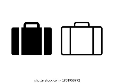 Briefcase Icon Set. Suitcase Icon. Luggage Symbol.