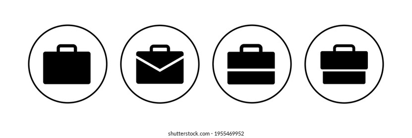 Briefcase icon set. suitcase icon. luggage symbol.