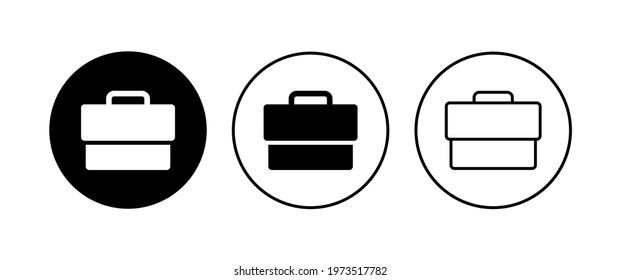 Briefcase icon set. suitcase icon. luggage symbol.