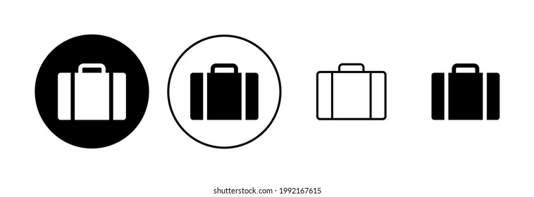 Conjunto de iconos de maletín. icono de maleta. símbolo del equipaje.