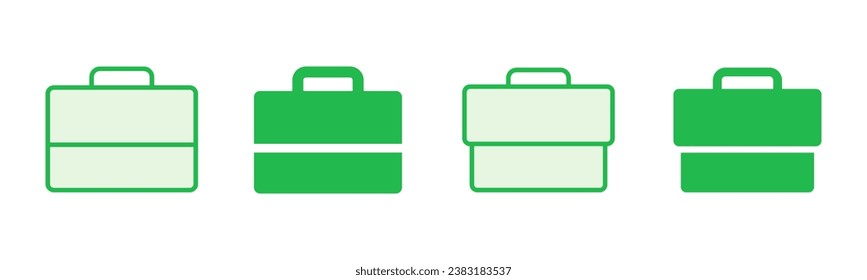 Briefcase icon set. suitcase icon. luggage symbol.