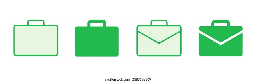 Briefcase icon set. suitcase icon. luggage symbol.