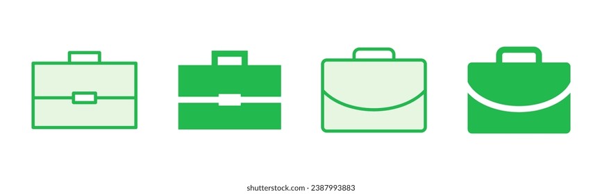 Conjunto de iconos de maletín. icono de maleta. símbolo del equipaje.