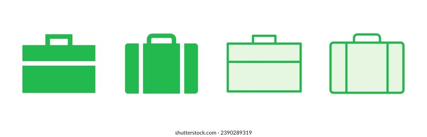 Conjunto de iconos de maletín. icono de maleta. símbolo del equipaje.