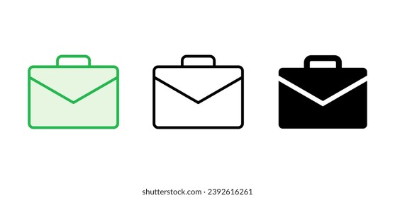 Conjunto de iconos de maletín. icono de maleta. símbolo del equipaje.