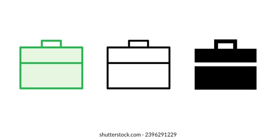 Conjunto de iconos de maletín. icono de maleta. símbolo del equipaje.