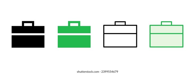 Briefcase icon set. suitcase icon. luggage symbol.