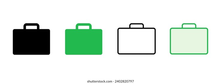 Conjunto de iconos de maletín. icono de maleta. símbolo del equipaje.