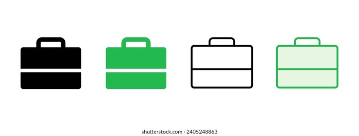 Briefcase icon set. suitcase icon. luggage symbol.