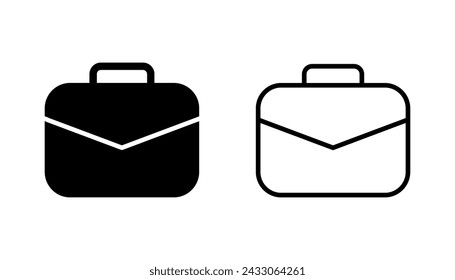 Briefcase icon set. suitcase icon. luggage symbol.