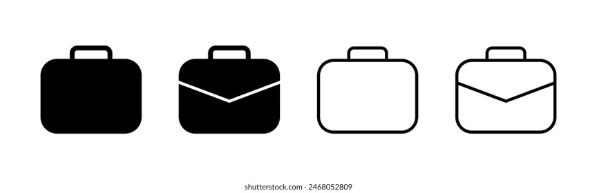 Briefcase icon set. suitcase icon. luggage symbol.