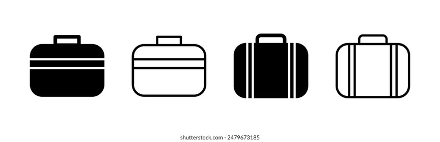 Briefcase icon set. suitcase icon. luggage symbol.