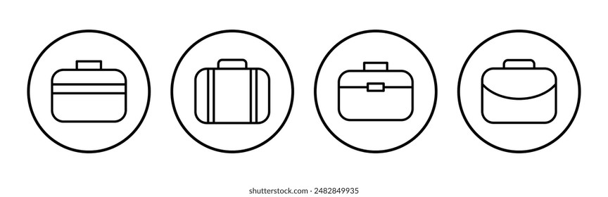 Briefcase icon set. suitcase icon. luggage symbol.