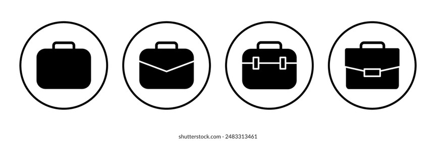 Briefcase icon set. suitcase icon. luggage symbol.