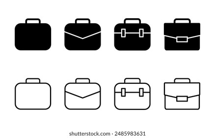Briefcase icon set. suitcase icon. luggage symbol.