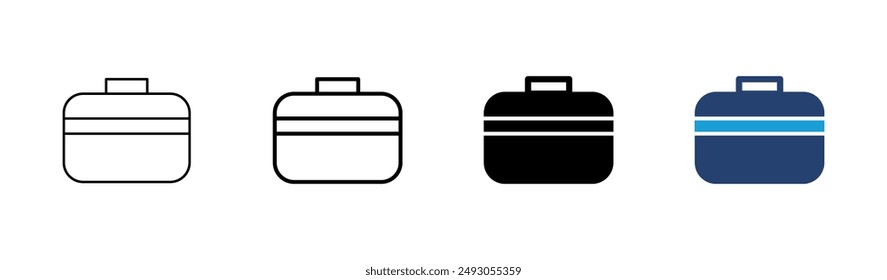 Briefcase icon set. suitcase icon. luggage symbol.