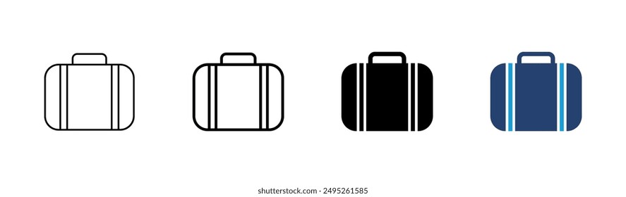 Briefcase icon set. suitcase icon. luggage symbol.
