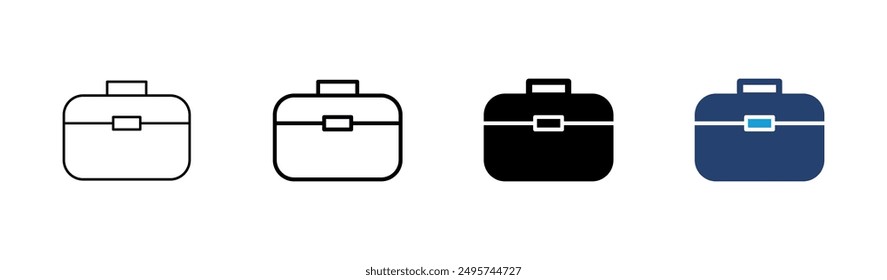 Briefcase icon set. suitcase icon. luggage symbol.