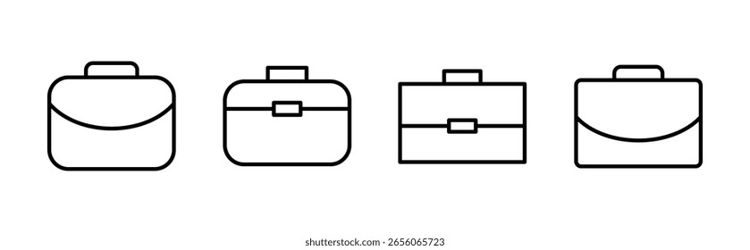 Conjunto de iconos de maleta. icono de maleta. símbolo de equipaje.