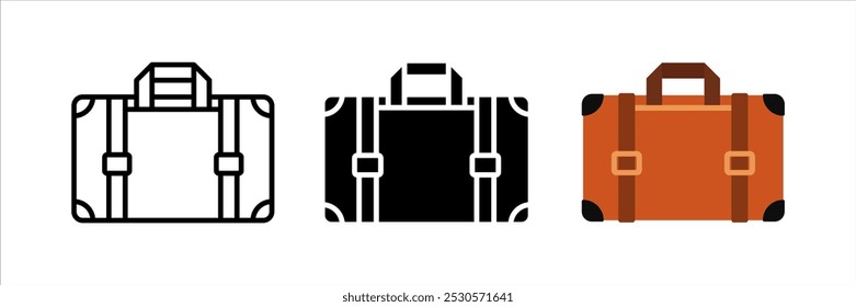 Conjunto de iconos de maleta. signo de maleta. para concepto móvil y Diseño web. Ilustración vectorial sobre fondo blanco