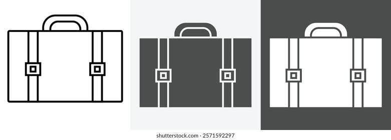 Briefcase icon set vector art