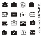 briefcase icon set vector design