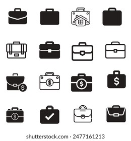 briefcase icon set vector design