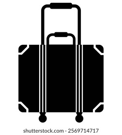 briefcase icon set vector design. Suitcase icon set. Baggage, travel suitcase symbol. Luggage, bag icon set. Luggage baggage outline icons and black silhouettes. Travel concept icon sheet. EPS 10