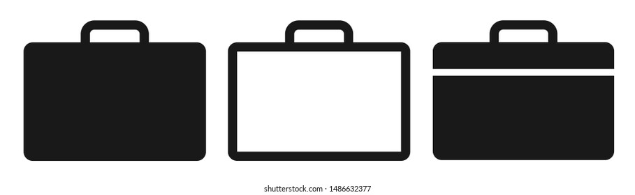 Briefcase Icon Set Vector Illustration Design, Flat Briefcase Icon - Vector