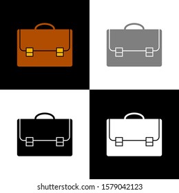 Briefcase icon set, vector illustration