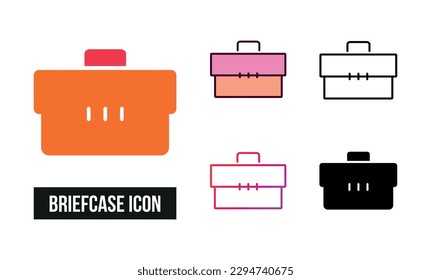 Briefcase Icon Set Vector Illustration