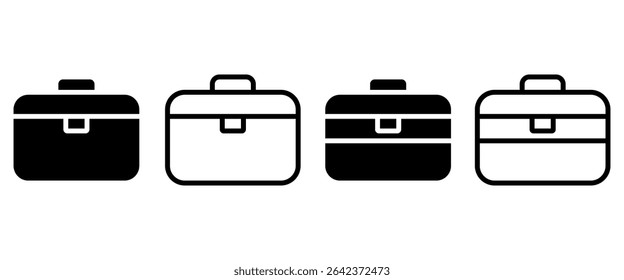 Conjunto de iconos de maletín. Ilustración vectorial.
