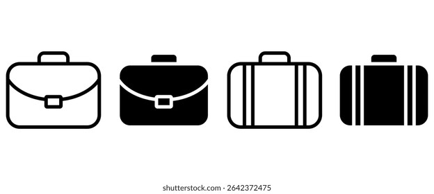 Briefcase icon set. Vector illustration.