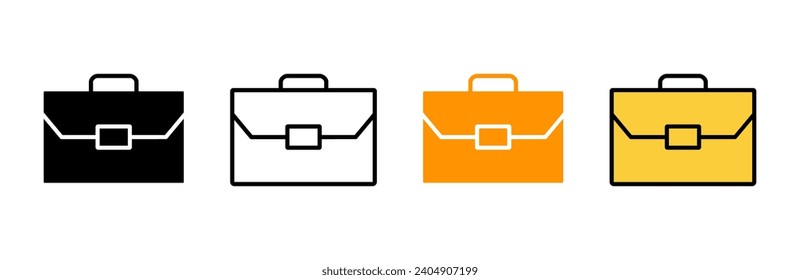 Briefcase icon set vector. suitcase sign and symbol. luggage symbol.