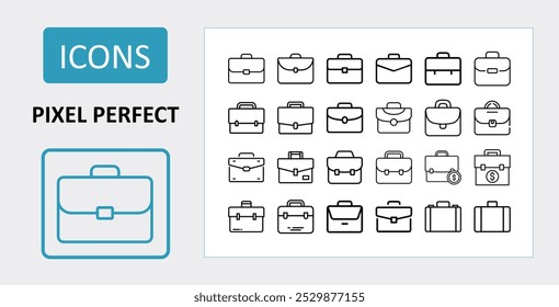 Briefcase icon set vector. Suitecase icon set vector