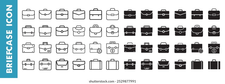 Briefcase icon set vector, suitecase icon set vector