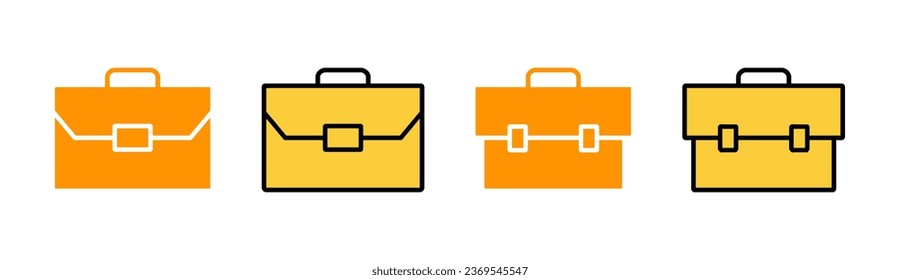 Briefcase icon set for web and mobile app. suitcase sign and symbol. luggage symbol.