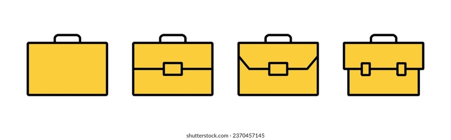 Briefcase icon set for web and mobile app. suitcase sign and symbol. luggage symbol.