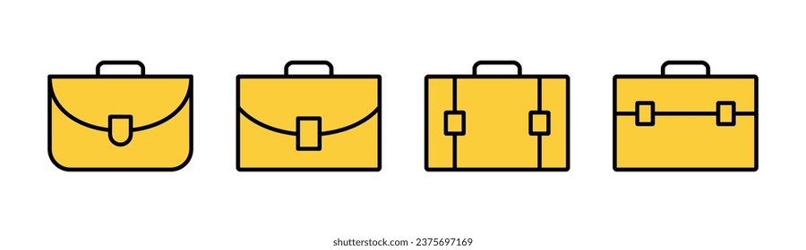 Briefcase icon set for web and mobile app. suitcase sign and symbol. luggage symbol.