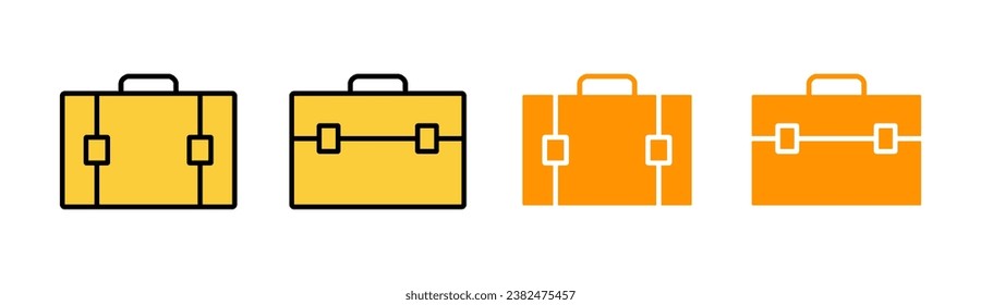 Briefcase icon set for web and mobile app. suitcase sign and symbol. luggage symbol.