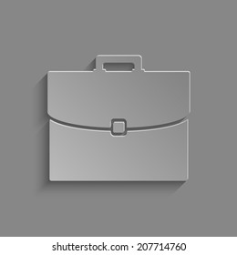 briefcase icon with shadow on a grey background
