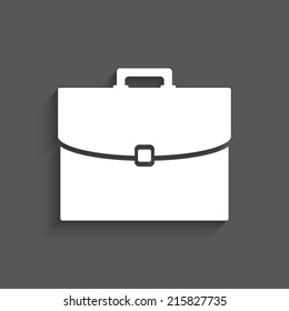 briefcase icon with shadow on a grey background