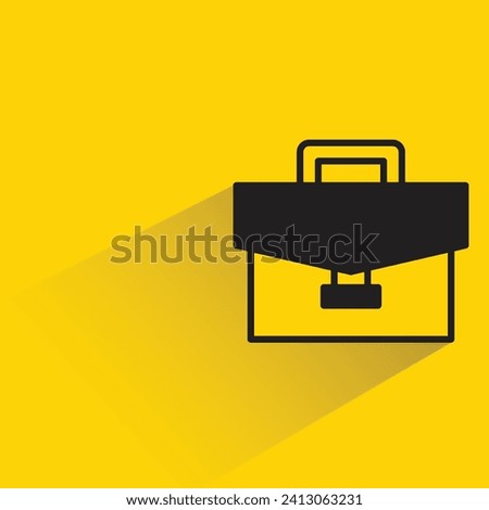 briefcase icon with shadow on yellow background