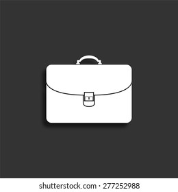 Briefcase icon with shadow - vector illustration