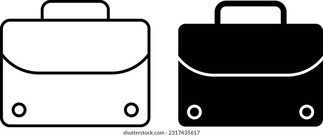 Briefcase icon sheet, simple trendy flat style line and solid Isolated vector illustration on white background. For apps, logo, websites, symbol , UI, UX, graphic and web design. EPS 10.