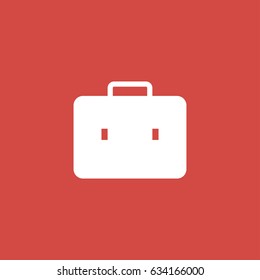 briefcase icon. sign design. red background