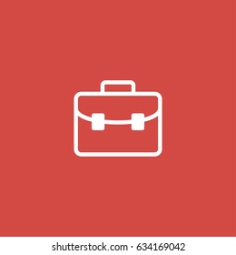 briefcase icon. sign design. red background
