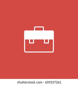briefcase icon. sign design. red background