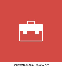 briefcase icon. sign design. red background